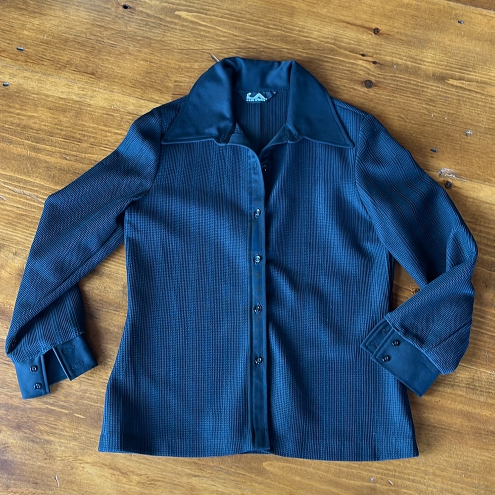 Jack Winter Vtg Polyester Shirt / Jacket - Black Sz 16